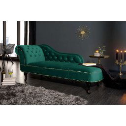 LuxD Dizajnová leňoška Chesterfield zelený zamat