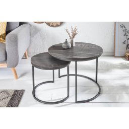 LuxD Set stolíkov Factor sivé mango - 2 ks