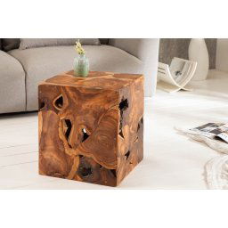 LuxD Dizajnový odkladací stolík Junk 40 cm teak