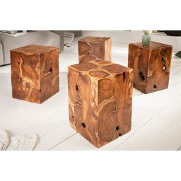 LuxD Dizajnový odkladací stolík Junk 30 cm teak