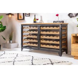 LuxD Vitrína na víno Winebar 127 cm prírodná - borovica
