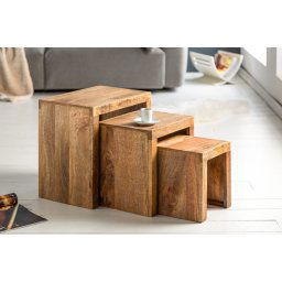 LuxD Set odkladacích stolíkov Timber mango prírodné - 3 ks