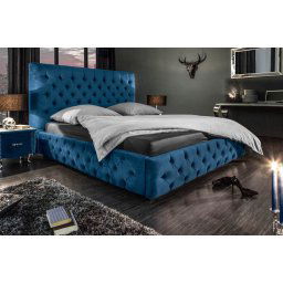 LuxD Dizajnová posteľ Laney 180x200 cm tmavomodrý zamat