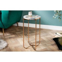 LuxD Odkladací stolík Tristen I 35 cm achát modrý