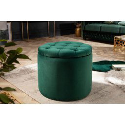 LuxD Dizajnová taburetka Rococo 50 cm tmavozelená