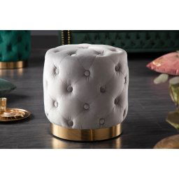 LuxD Dizajnová taburetka Rococo 37 cm sivá
