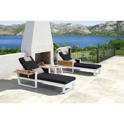 Higold Záhradná zostava HIGOLD - York Sunlounge Set White/Black Olefin