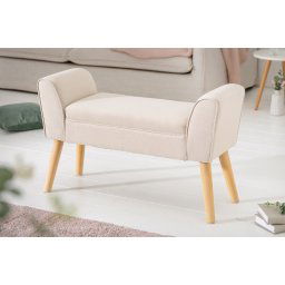 LuxD Dizajnová lavica Dafina 90 cm ľan béžová