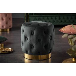 LuxD Dizajnová taburetka Rococo 37 cm čierna