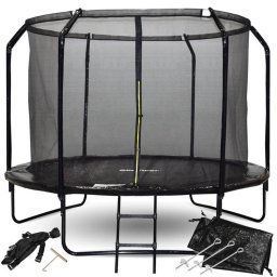 Zhradn trampolna SkyFlyer 304 cm s vntornou ochrannou sieou - ierna + DAREK rebrk