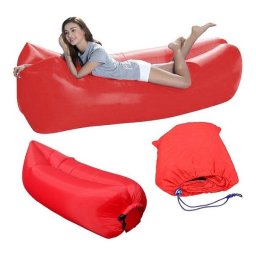 Nafukovací vak Lazy Bag červený + Darček Skladací podsedák - turistická karimatka