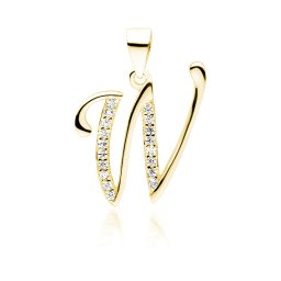 Olivie PÍSMENO W strieborný prívesok GOLD 5325