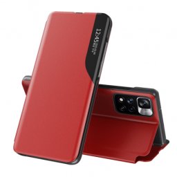 MG Leather View knižkové puzdro na Xiaomi Poco M4 Pro 5G, červené