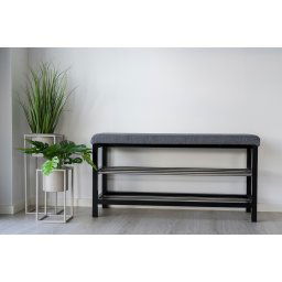 Norddan Dizajnová lavica Rhory 100 cm sivá / čierna