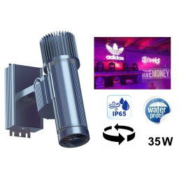 LOGO projektor rotačný - LED Gobo 35W projekcia vlastného loga do 7M