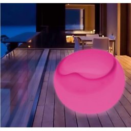 Plastové kreslo LED svietiace 56x46cm - RGBW farby + IP44 + diaľkový ovládač