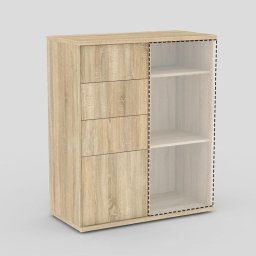 Drevona, Skrinka kombinovaná, 100cm, viac farieb, REA ALBERTA 02A