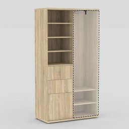 Drevona, Skriňa, 100cm, kombinovaná, viac farieb, REA ALBERTA 05A