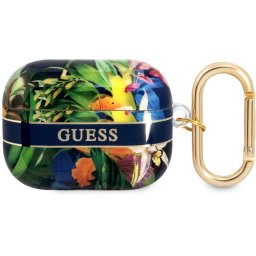 Guess TPU Flower Print Puzdro pre Airpods Pro Blue GUAPHHFLB