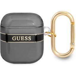 Guess TPU Printed Stripe Puzdro pre AirPods 1 / AirPods 2 Black GUA2HHTSK