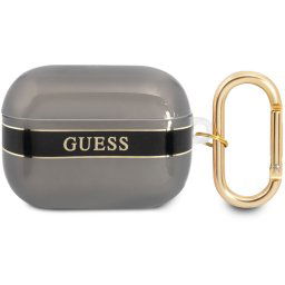 Guess TPU Printed Stripe Puzdro pre Airpods Pro Black GUAPHHTSK