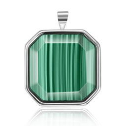 Olivie Strieborný prívesok GREEN NATURAL MALACHIT 6012