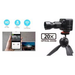 WiFi IP kamera s 20x ZOOM Teleskopický objektív do 200m - App na MOBIL