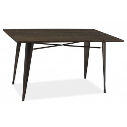 Jedálenský stôl, 140x84cm, MDF, grafit, orech, Signal, ALMIR 140