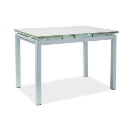 Jedálenský stôl, 110x70cm, rozkladací, sklo, biely, Signal, TURIN