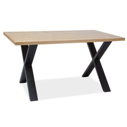 Jedálenský stôl, 150x90cm, MDF, dub, čierny, Signal, XAVIERO 150