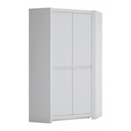 Rohová skriňa, 103cm, kombinovaná, biela alpin supermat, NOVI NVIS03