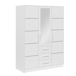 Skriňa, 147cm, kombinovaná, biela, zrkadlo, BALI D3