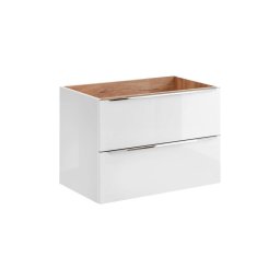 Skrinka pod umývadlo, 80cm, dub craft, biela, lesk, CAPRI WHITE 821