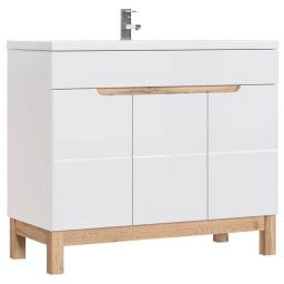 Kúpeľňová skrinka CMD BALI WHITE 825 biela/biely vysoký lesk