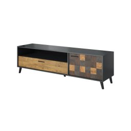 Televízny stolík, 177cm, antracyt, alpinechce dunkel, aquare dance dark, SOUL 1D1S RTV