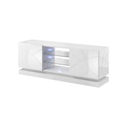 Televízny stolík, 160cm, biely, QIU 160