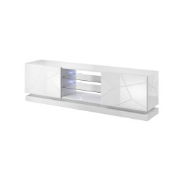 Televízny stolík, 200cm, biely, QIU 200