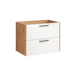 Skrinka pod umývadlo, 80cm, dub artisan, biela, MADERA WHITE 821