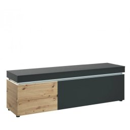Televízny stolík, 180cm, dub artisan, cosmos grey, EXT LULEA LCCF01