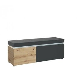 Televízny stolík, 150cm, dub artisan, cosmos grey, EXT LULEA LCCF02