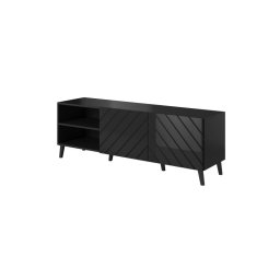 Televízny stolík, 150cm, čierny, ABETO 150