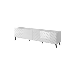 Televízny stolík, 200cm, biely, ABETO 200