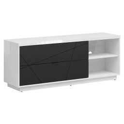 Televízny stolík, 156cm, biely, čierny, BRW FORN RTV2S