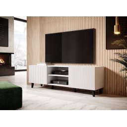 Televízny stolík, 150cm, biely, PAFOS 150