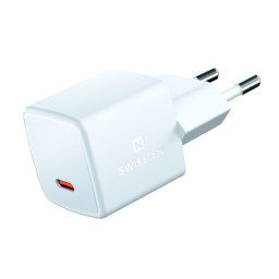 Mini Adaptér Swissten GaN USB-C 25 W POWER DELIVERY, biela 22044100