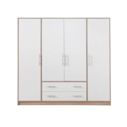 Skriňa, 200cm, kombinovaná, dub sonoma, biela, SMART SR1