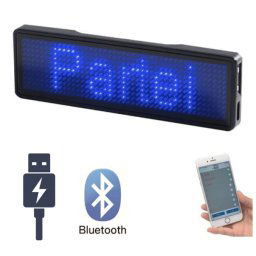 LED menovka s bluetooth ovládanie cez APP smartphone - modrá 9,3 cm x 3,0 cm
