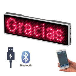 LED menovka na mobil s bluetooth ovládanie cez APP - červená 9,3 cm x 3,0 cm