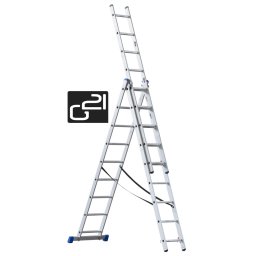 G21 Trojdielny hliníkový rebrík 7,6m