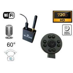 Pinhole kamera s nočným videním HD s 8 IR LED + audio - Wifi DVR modul pre live sledovanie